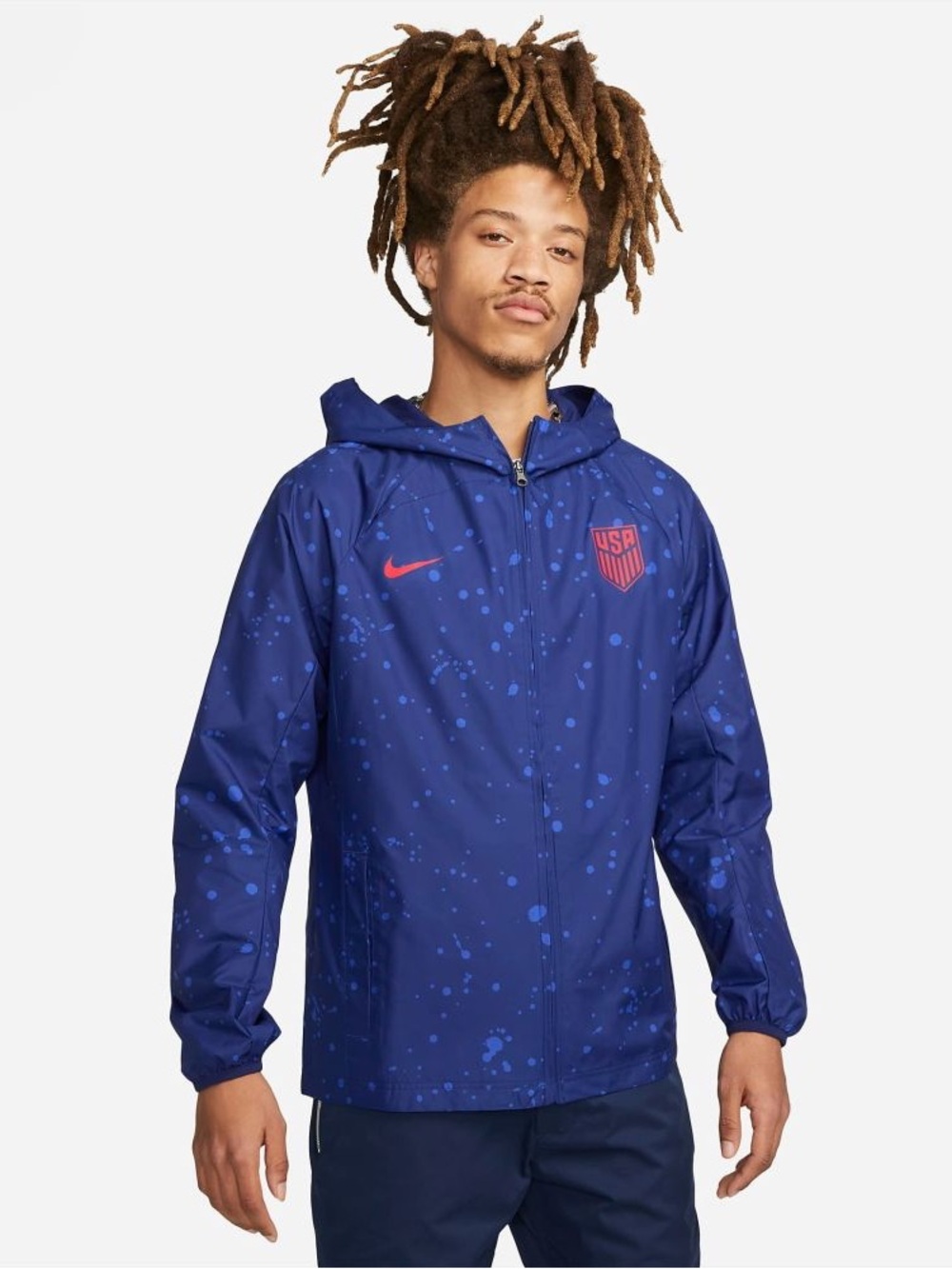 Nike USA Splatter Blue Rain Jacket